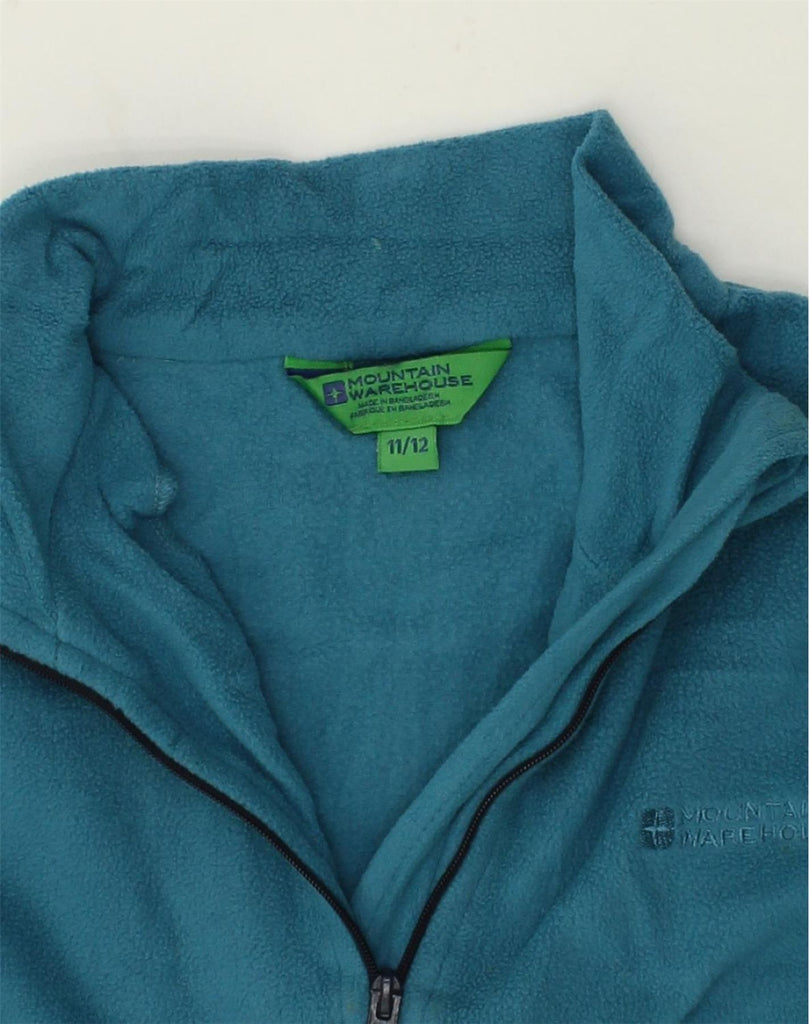 MOUNTAIN WAREHOUSE Boys Zip Neck Fleece Jumper 11-12 Years Blue | Vintage Mountain Warehouse | Thrift | Second-Hand Mountain Warehouse | Used Clothing | Messina Hembry 