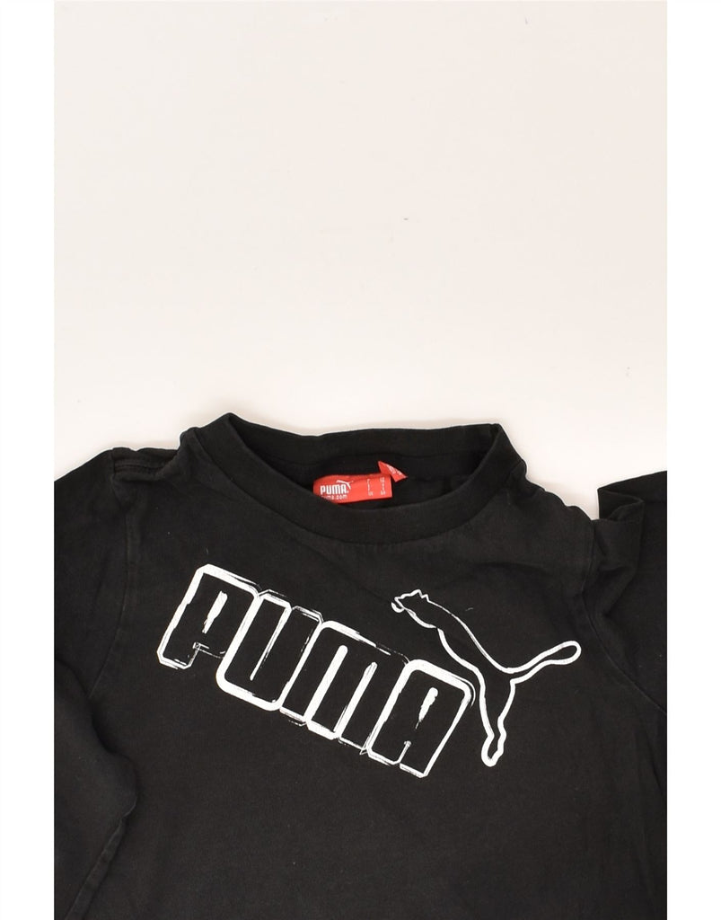 PUMA Boys Graphic Top Long Sleeve 5-6 Years Black Cotton | Vintage Puma | Thrift | Second-Hand Puma | Used Clothing | Messina Hembry 