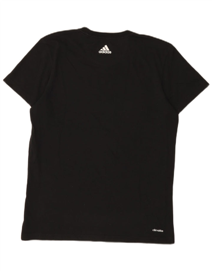 Adidas Mens Climalite Graphic T-Shirt Top Medium Black Cotton