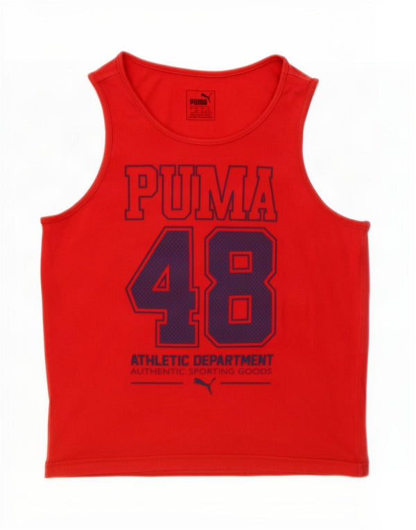 Puma Boys Graphic Vest Top 11-12 Years Red