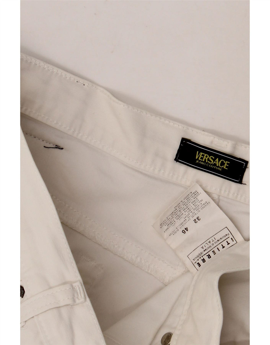 Versace Womens Straight Jeans W32 L29 White Cotton