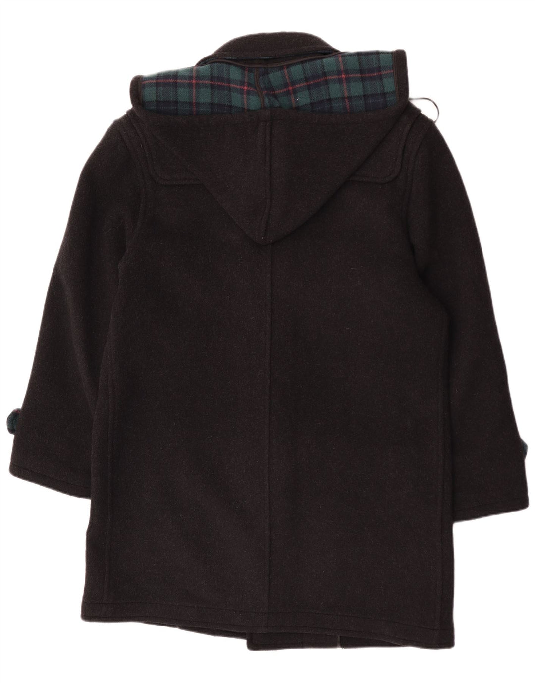 Pierre Cardin Mens Hooded Duffle Coat IT 48 Medium Black Check Wool