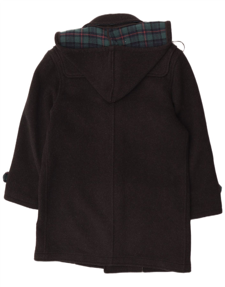 Pierre Cardin Mens Hooded Duffle Coat IT 48 Medium Black Check Wool