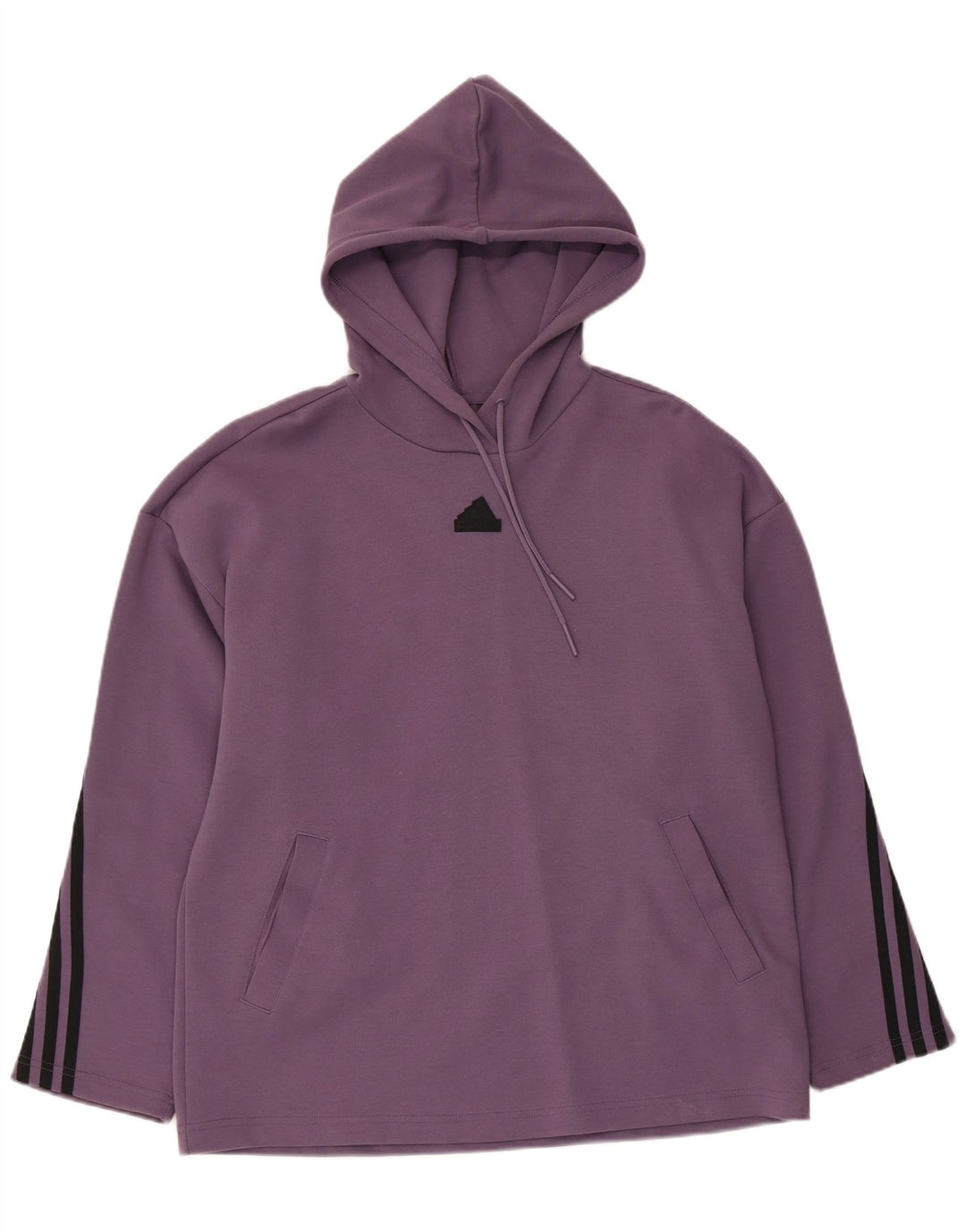 ADIDAS Womens Oversized Hoodie Jumper UK 8/10 Small Purple Cotton