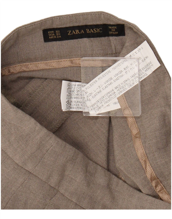 Zara Womens Bootcut Chino Trousers XS W24 L25 Beige Polyester