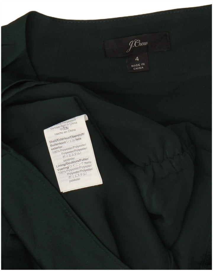 J. CREW Womens 3/4 Sleeve Shirt Blouse US 4 Small Green Polyester