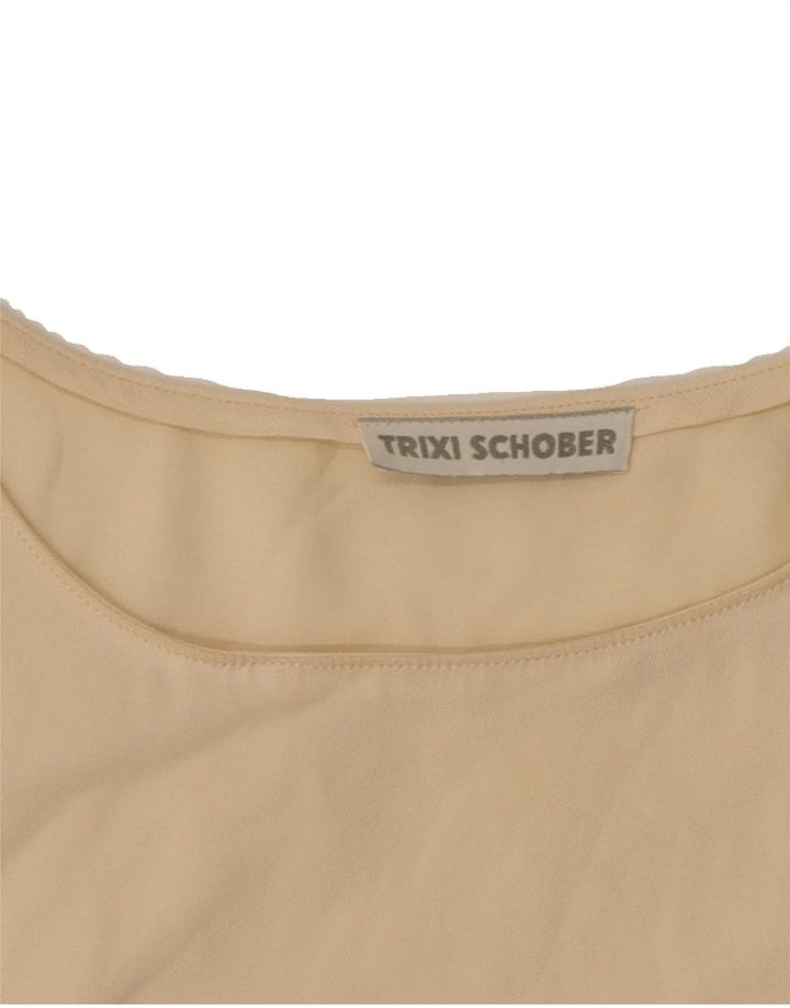 VINTAGE Womens Vest Top UK 10 Small Beige Vintage Vintage and Second-Hand Vintage from Messina Hembry 