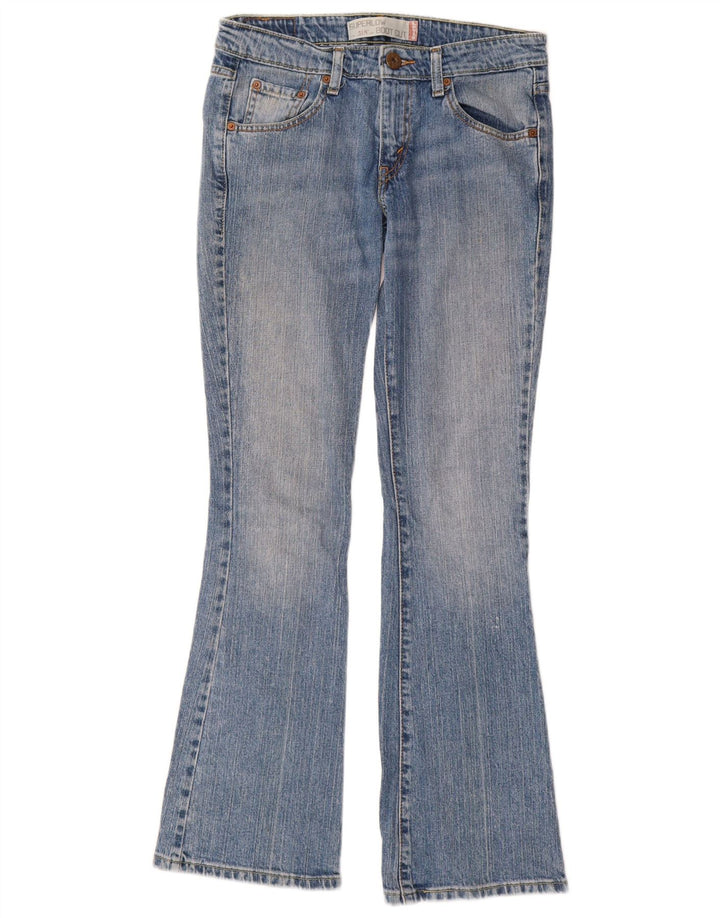 Levi's Womens 518 Super Low Bootcut Jeans W28 L32 Blue Cotton