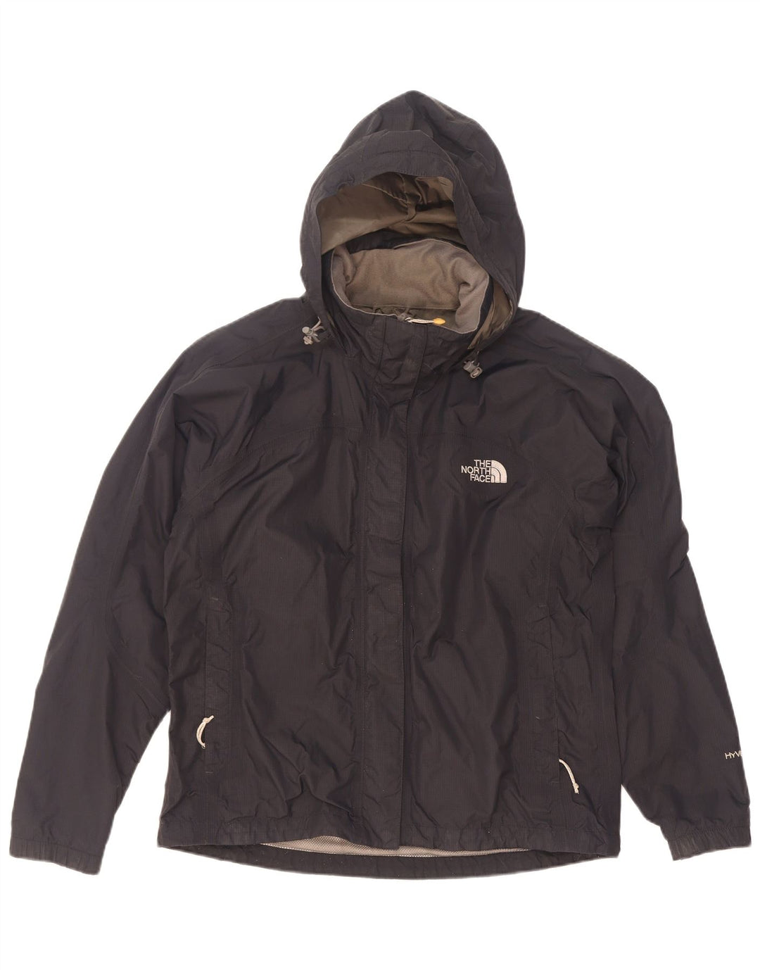 The North Face Womens Hyvent Hooded Oversized Rain Jacket UK 10 Small Black