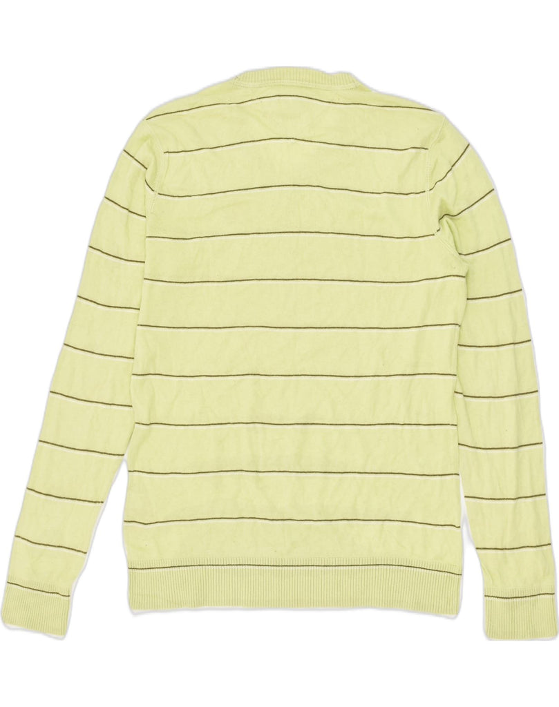 TOMMY HILFIGER Mens V-Neck Jumper Sweater Small Yellow Striped Cotton | Vintage Tommy Hilfiger | Thrift | Second-Hand Tommy Hilfiger | Used Clothing | Messina Hembry 