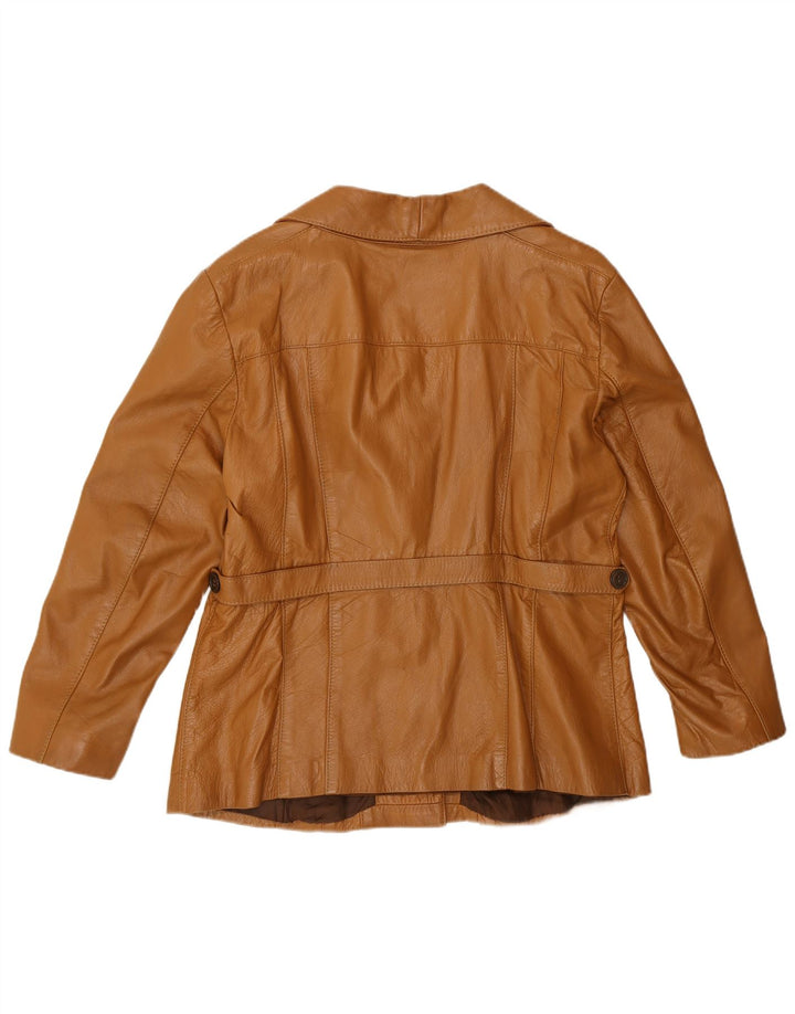 Vintage Womens Leather Jacket UK 12 Medium Brown