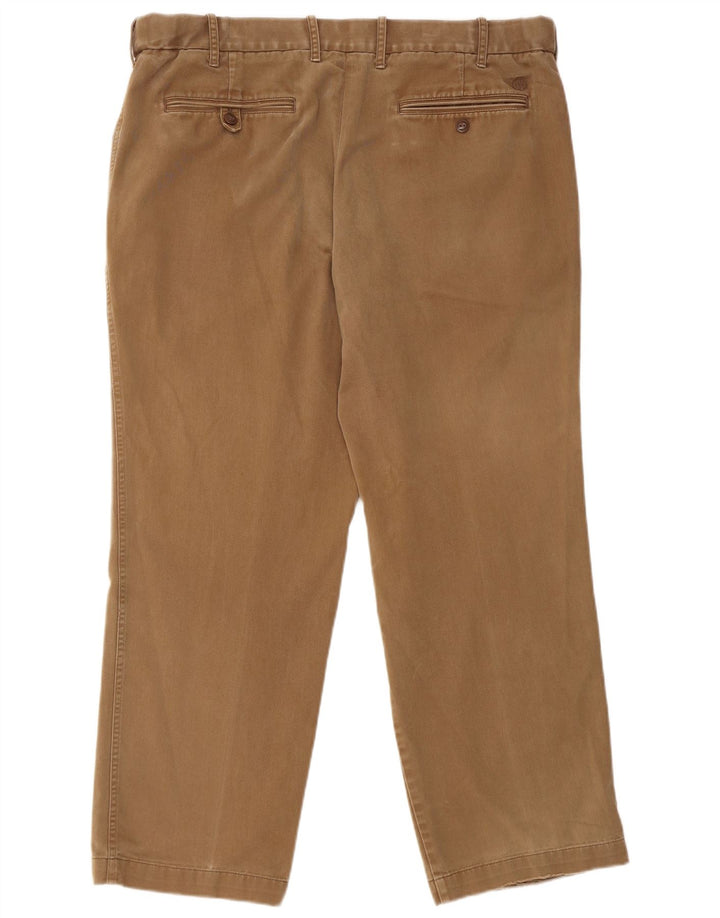 Marks & Spencer Mens Blue Harbour Straight Chino Trousers W38 L29 Brown