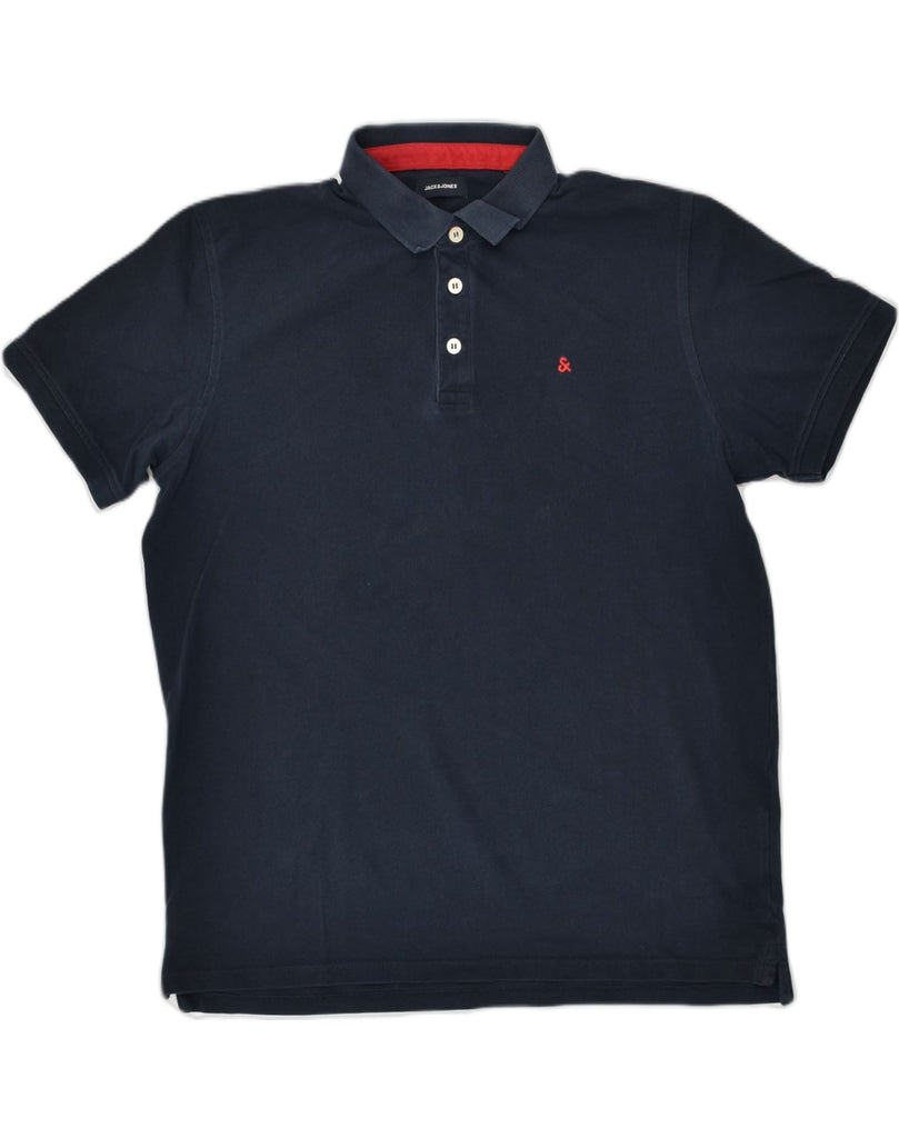 JACK & JONES Mens Polo Shirt 2XL Navy Blue | Vintage Jack & Jones | Thrift | Second-Hand Jack & Jones | Used Clothing | Messina Hembry 