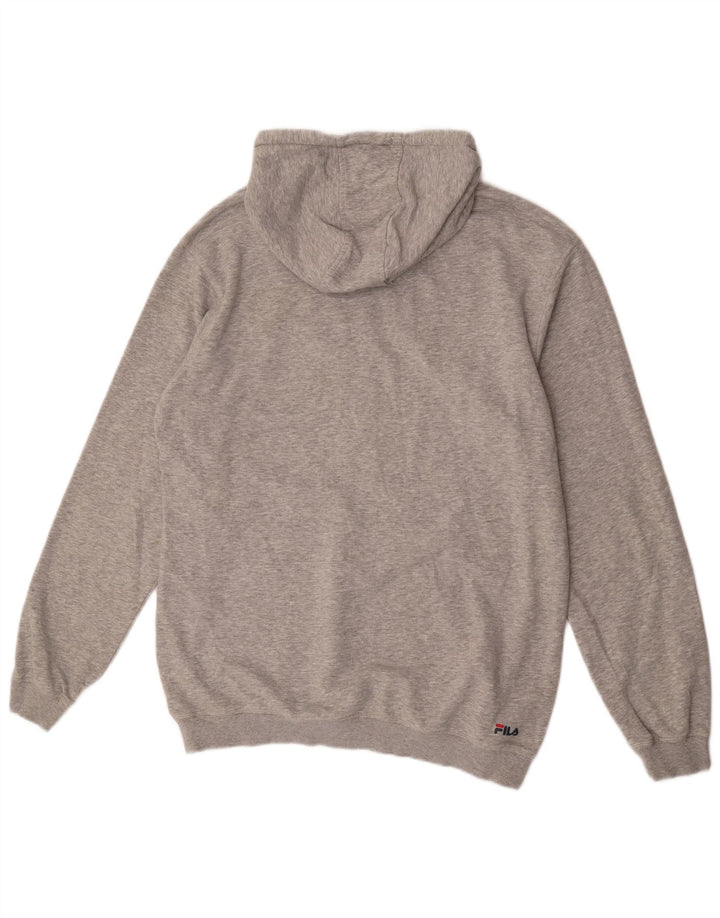 Fila Mens Graphic Hoodie Jumper XL Grey Cotton