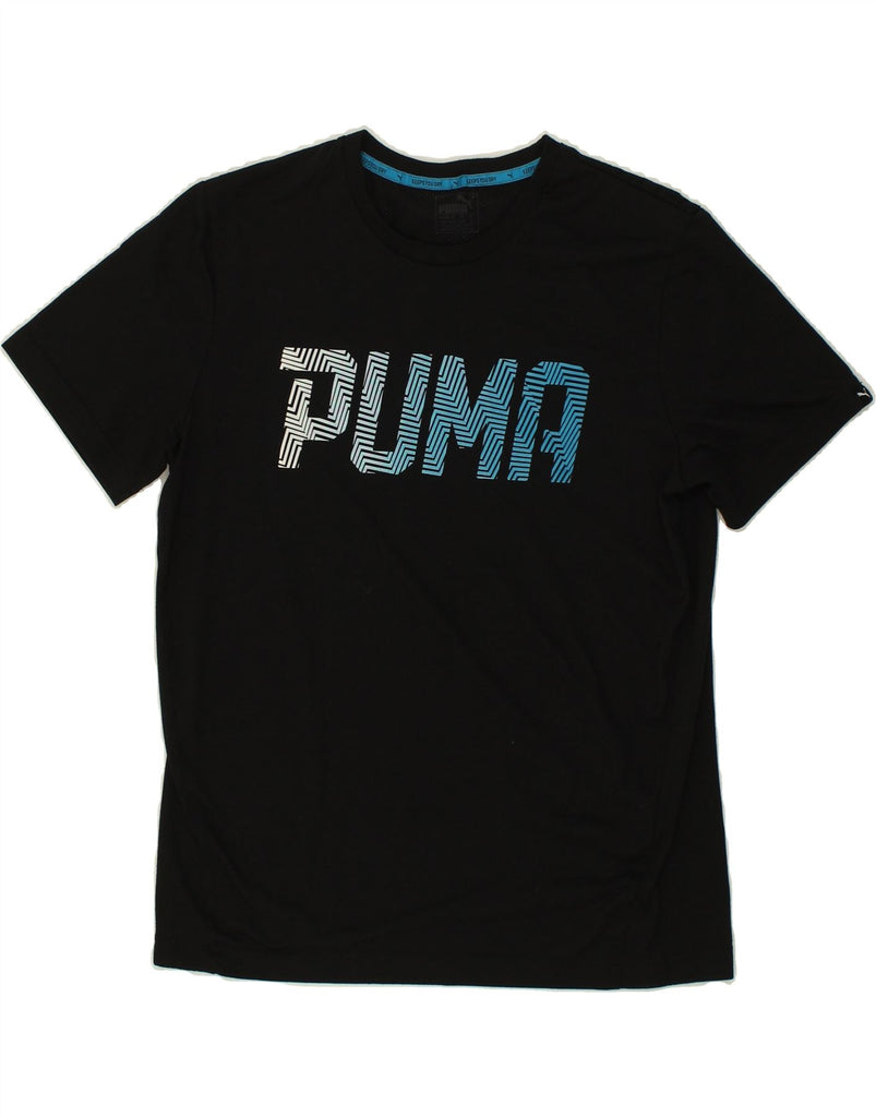 PUMA Mens Graphic T-Shirt Top Medium Black | Vintage Puma | Thrift | Second-Hand Puma | Used Clothing | Messina Hembry 