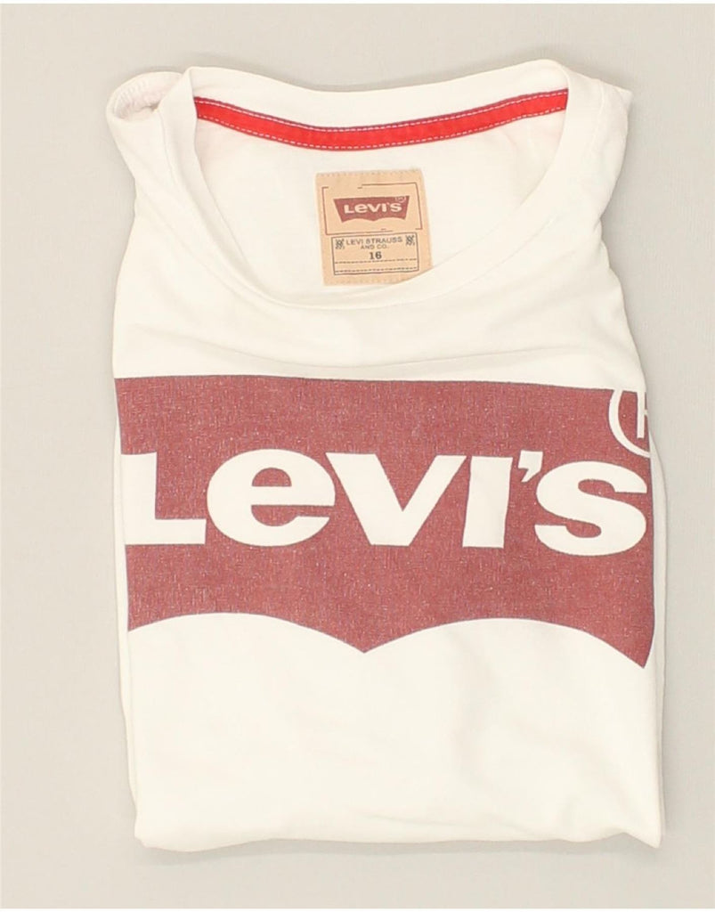 LEVI'S Boys Graphic T-Shirt Top 15-16 Years White Cotton | Vintage Levi's | Thrift | Second-Hand Levi's | Used Clothing | Messina Hembry 