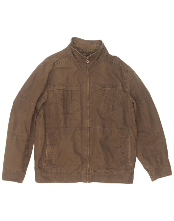 John Rocha Mens Utility Jacket UK 38 Medium Khaki Cotton