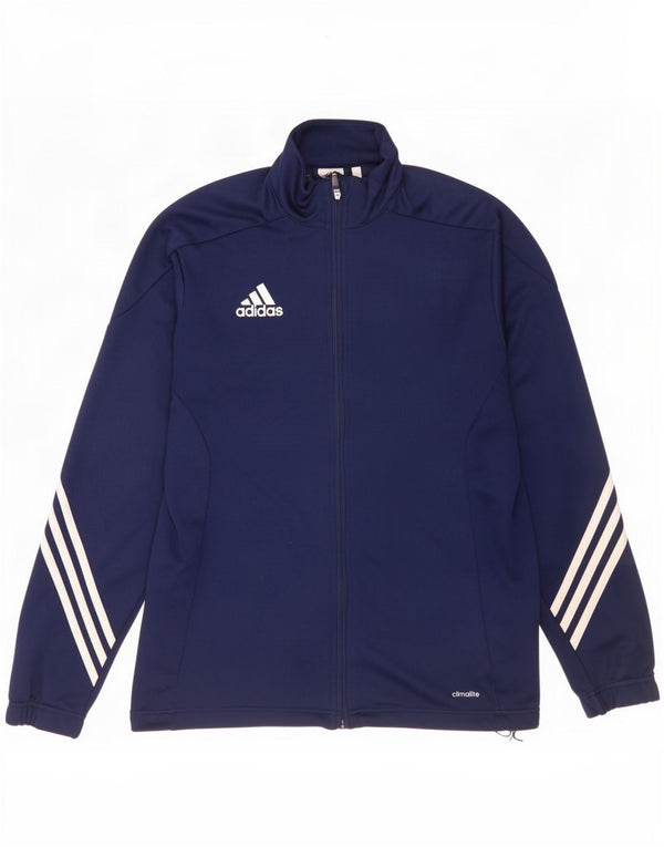 Adidas Mens Climalite Tracksuit Top Jacket Medium Navy Blue Polyester