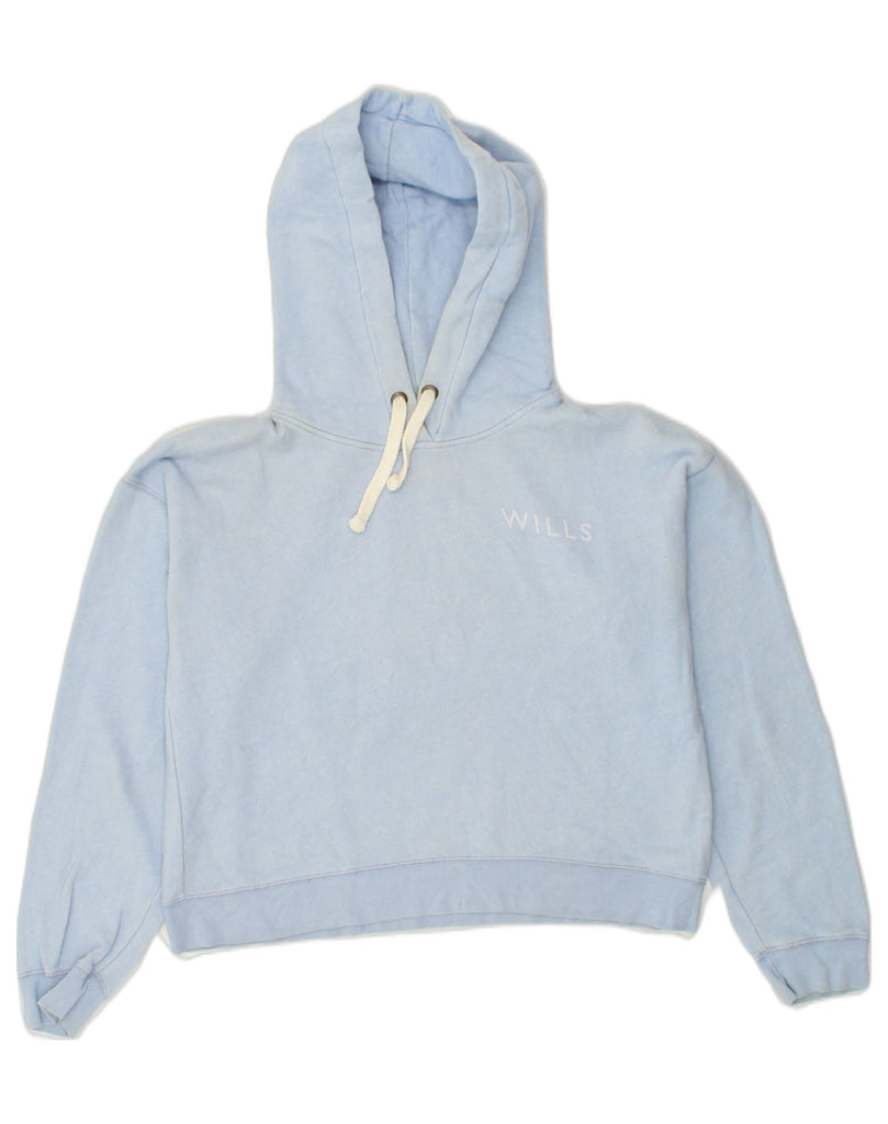 JACK WILLS Womens Crop Hoodie Jumper UK 10 Small Blue Cotton | Vintage Jack Wills | Thrift | Second-Hand Jack Wills | Used Clothing | Messina Hembry 