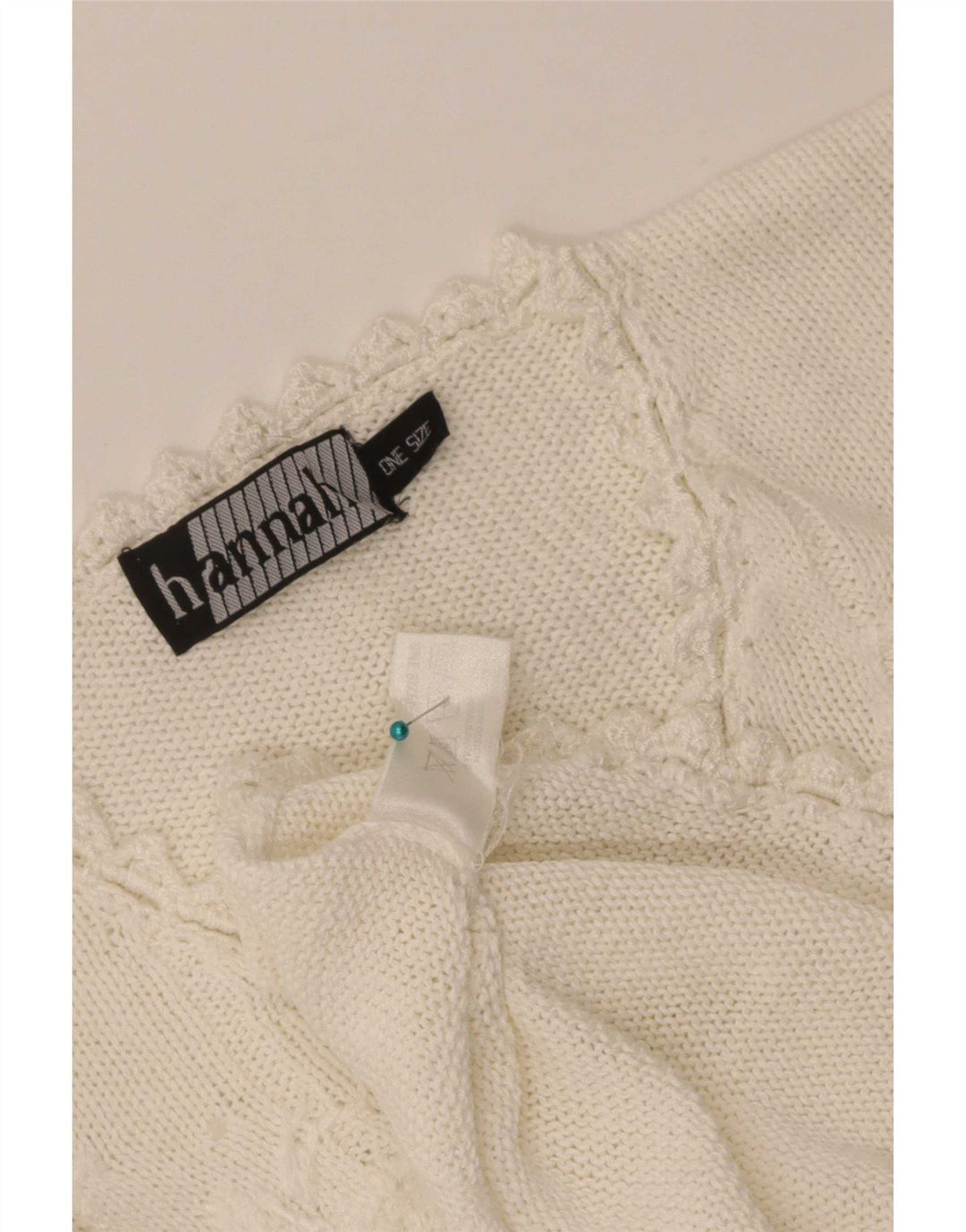 Hannah Womens V-Neck Jumper Sweater One Size White Ramie