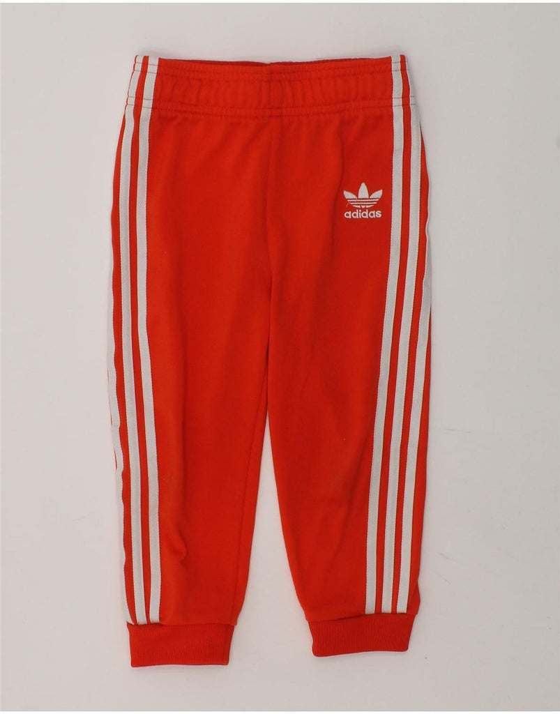 ADIDAS Baby Girls Joggers Tracksuit Trousers 18-24 Months Red Polyester | Vintage Adidas | Thrift | Second-Hand Adidas | Used Clothing | Messina Hembry 