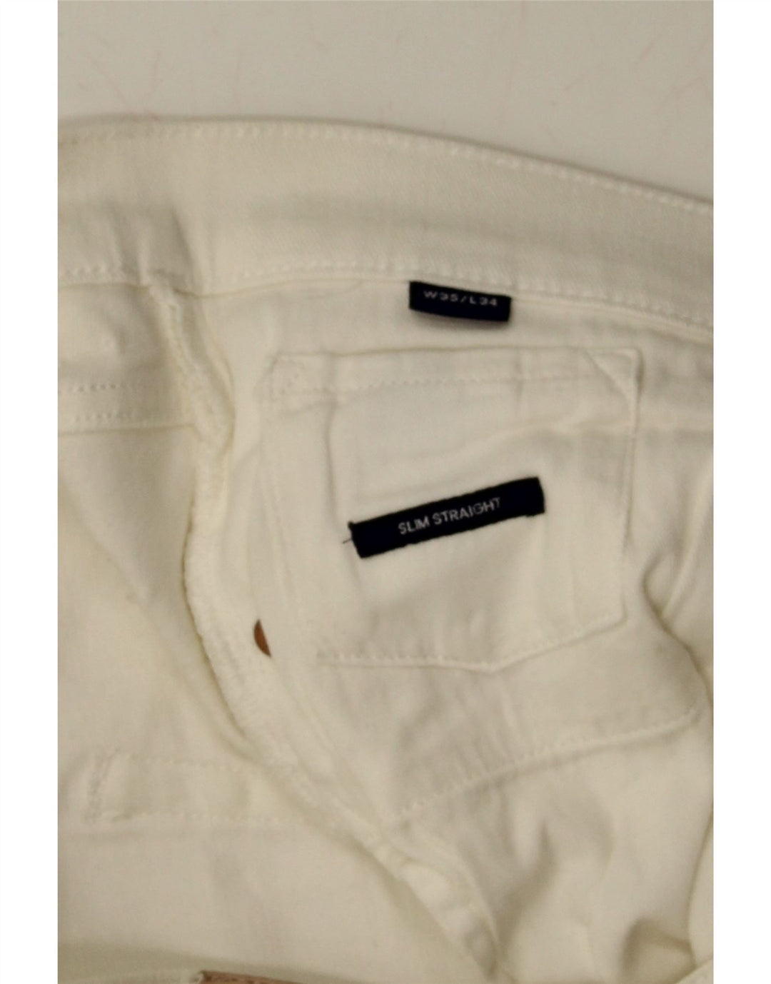 GANT Mens Slim Straight Jeans W35 L34 White Cotton Vintage Gant and Second-Hand Gant from Messina Hembry 