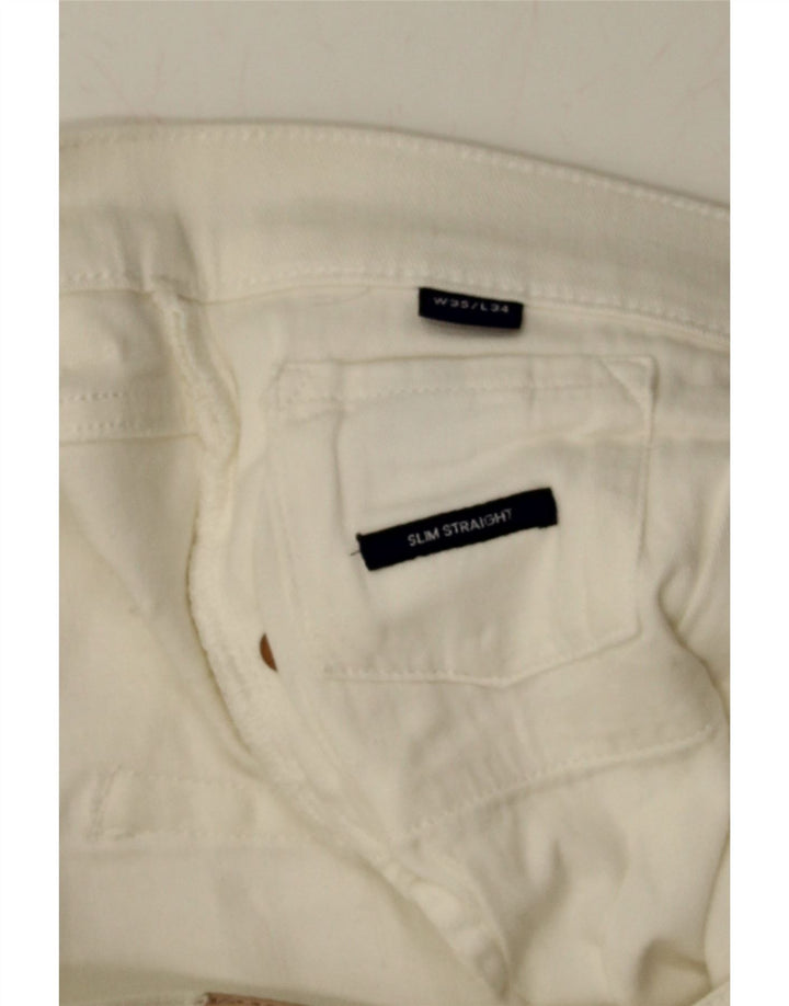 GANT Mens Slim Straight Jeans W35 L34 White Cotton Vintage Gant and Second-Hand Gant from Messina Hembry 