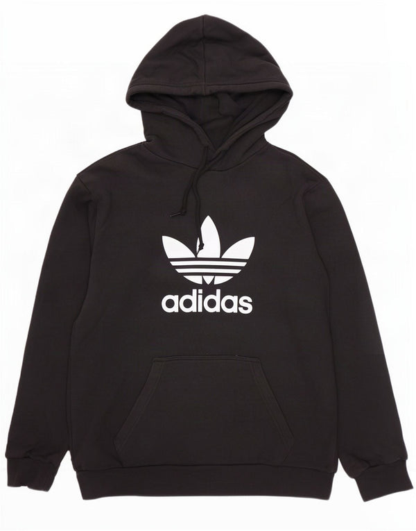 Adidas Mens Graphic Hoodie Jumper Medium Black Cotton