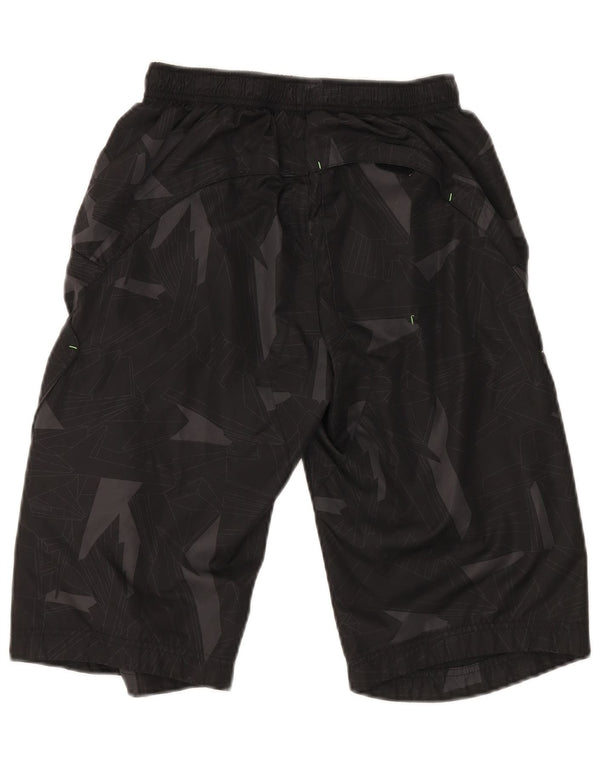 NIKE Boys Sport Shorts 12-13 Years Large Black Geometric Polyester