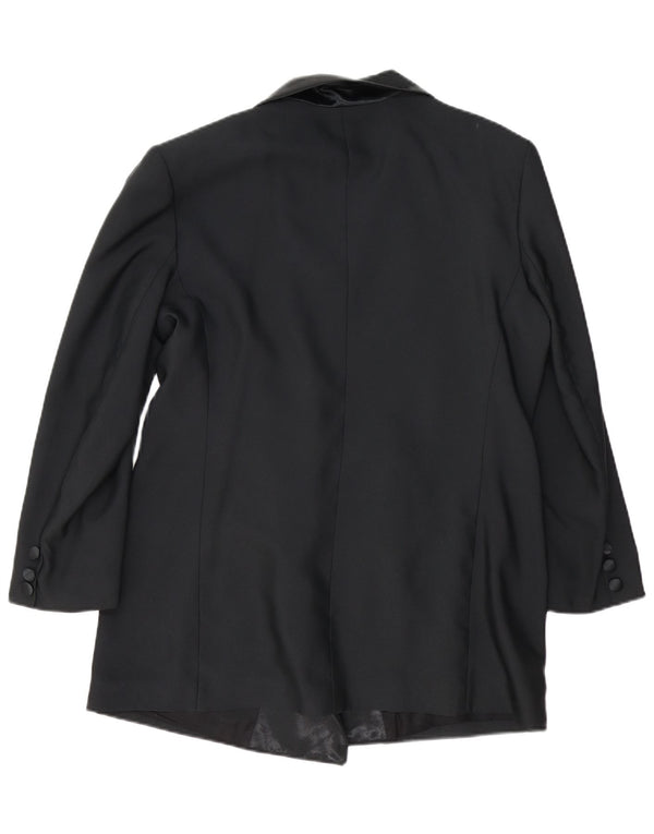 Vintage Womens Double Breasted Blazer Jacket UK 14 Large Black