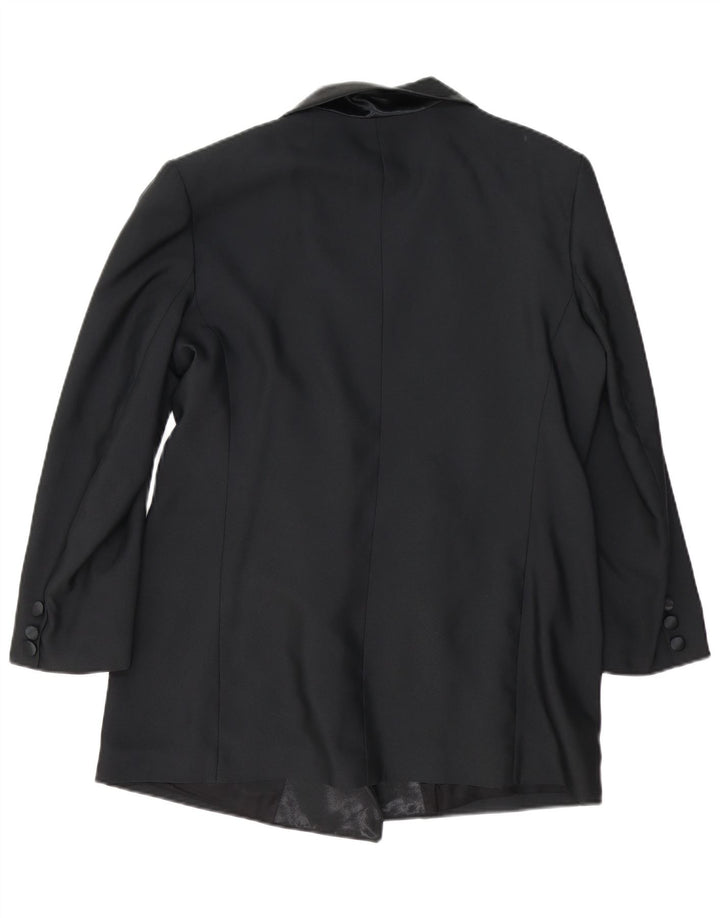 Vintage Womens Double Breasted Blazer Jacket UK 14 Large Black