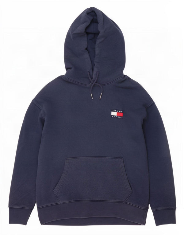 Tommy Hilfiger Mens Hoodie Jumper Large Navy Blue Cotton