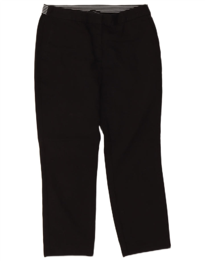 Zara Womens Straight Cropped Trousers Medium W28 L23 Black