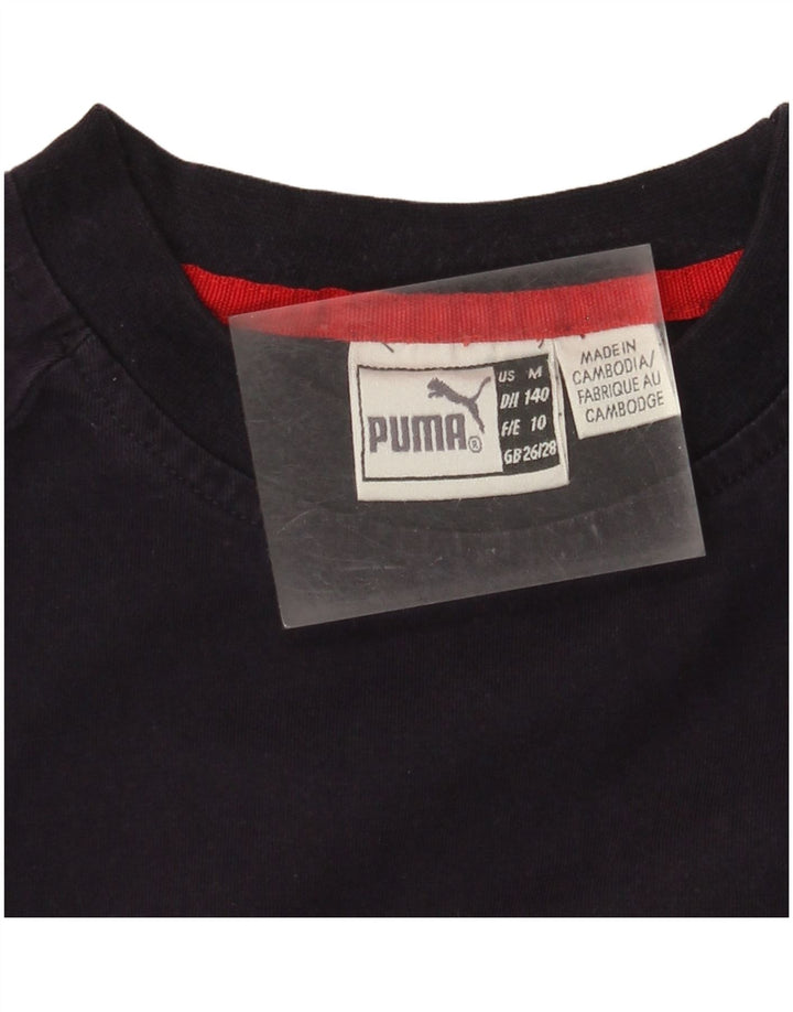 Puma Boys Graphic Top Long Sleeve 9-10 Years Navy Blue