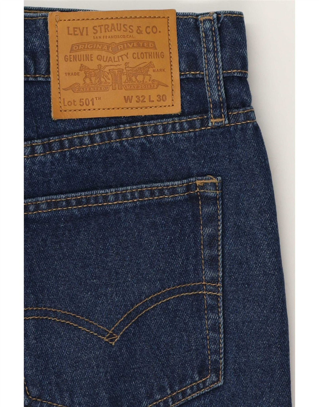 Levi's Mens 501 Straight Jeans W32 L30 Blue Cotton