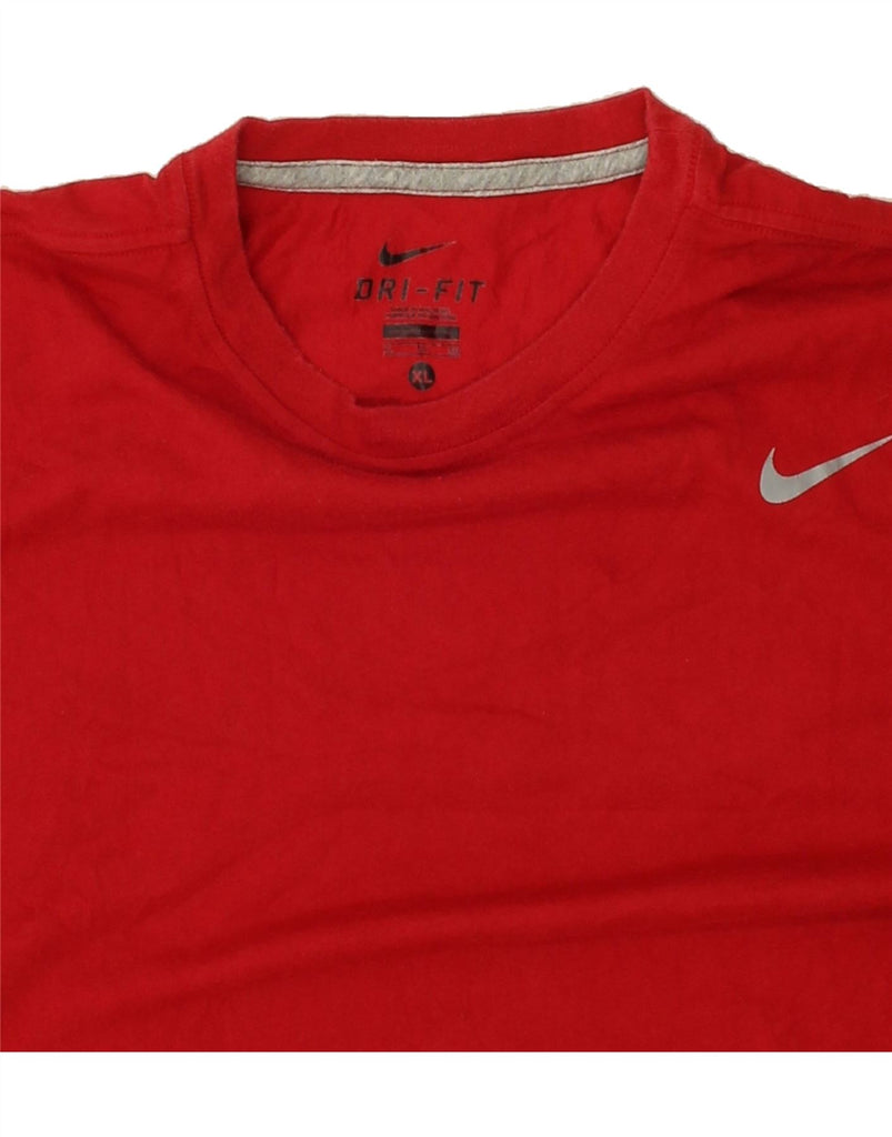 NIKE Mens Dri Fit T-Shirt Top XL Red Cotton | Vintage Nike | Thrift | Second-Hand Nike | Used Clothing | Messina Hembry 