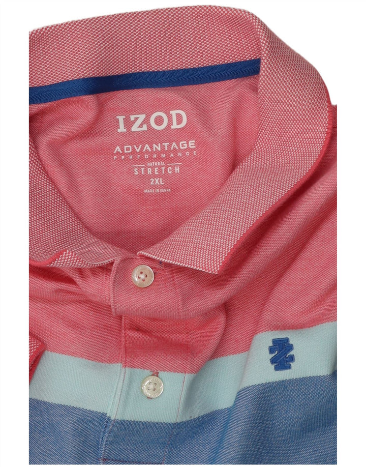 Izod Mens Polo Shirt 2XL Multicoloured Colourblock Cotton