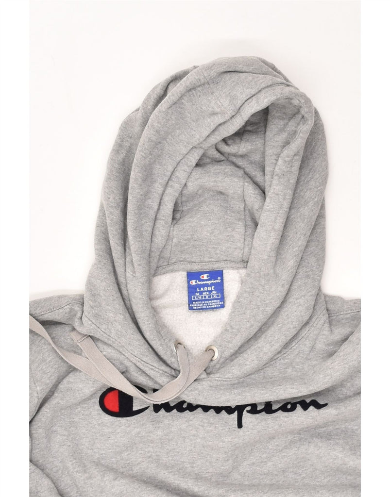 CHAMPION Womens Graphic Hoodie Jumper UK 18 XL Grey | Vintage Champion | Thrift | Second-Hand Champion | Used Clothing | Messina Hembry 