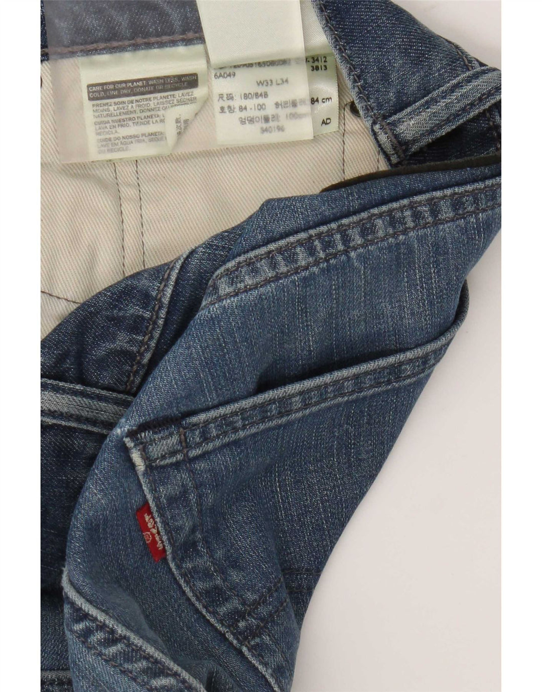 Levi's Mens Slim Jeans W33 L34 Blue Cotton
