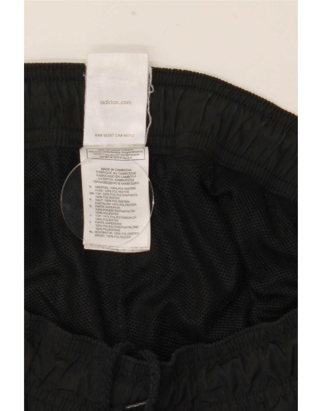 Adidas Mens Tracksuit Trousers Joggers Medium Black Polyester