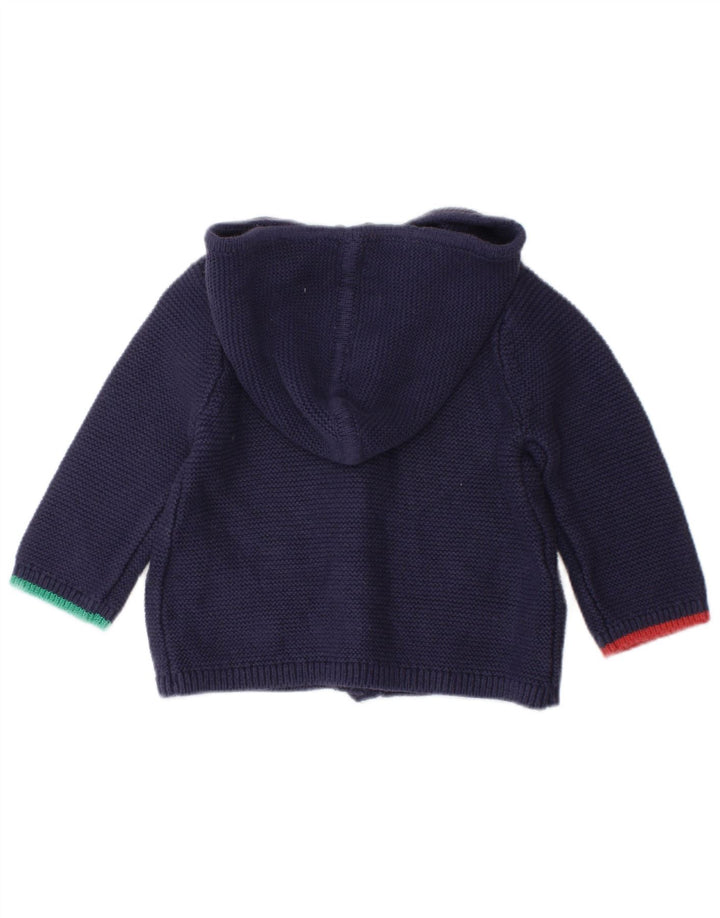 JOULES Baby Girls Graphic Hooded Cardigan Sweater 3-6 Months Navy Blue