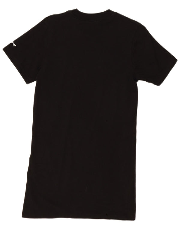 Adidas Womens Graphic T-Shirt Dress UK 6 XS Black Cotton