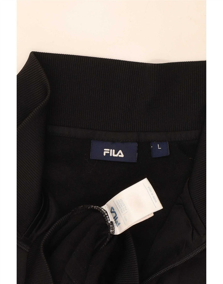 Fila Mens Tracksuit Top Jacket Large Black Colourblock Polyester