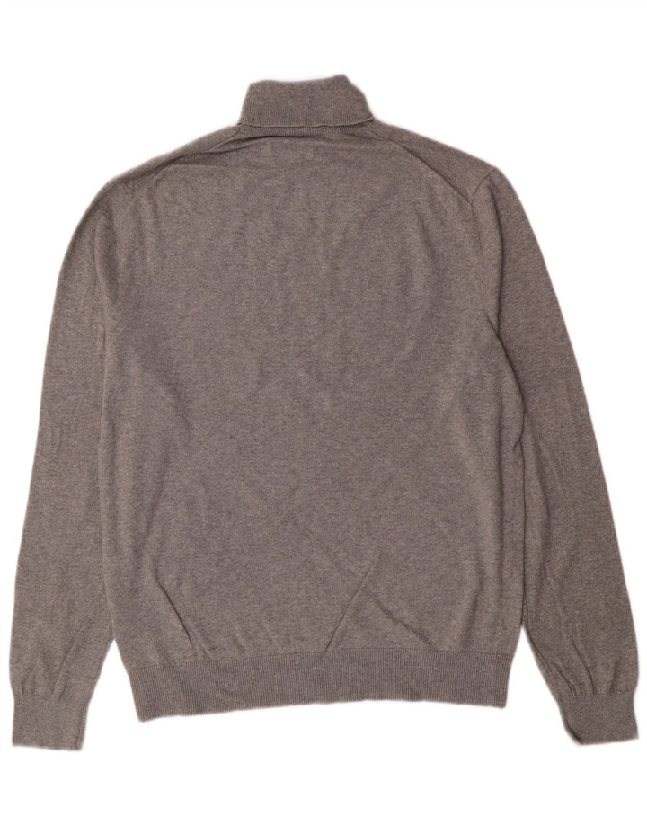 JACK WILLS Womens Roll Neck Jumper Sweater UK 16 Large Grey Cotton