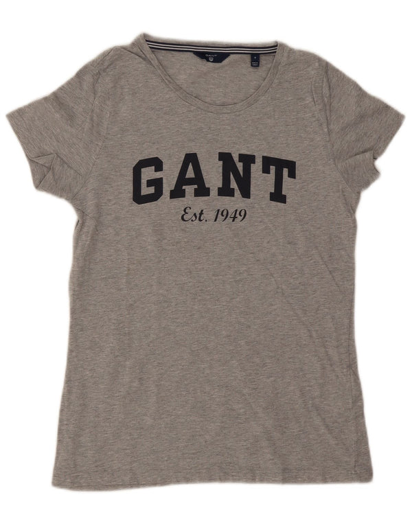Gant Mens Graphic T-Shirt Top Small Grey Flecked Cotton