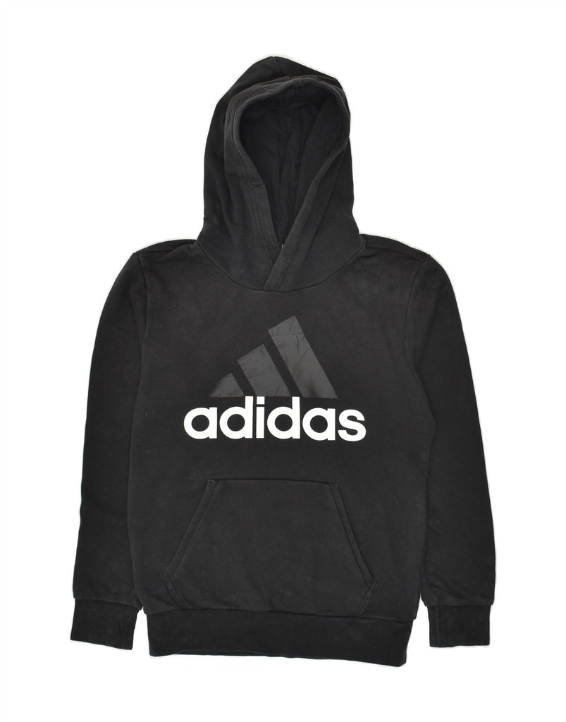 ADIDAS Mens Graphic Hoodie Jumper Small Black Cotton | Vintage Adidas | Thrift | Second-Hand Adidas | Used Clothing | Messina Hembry 