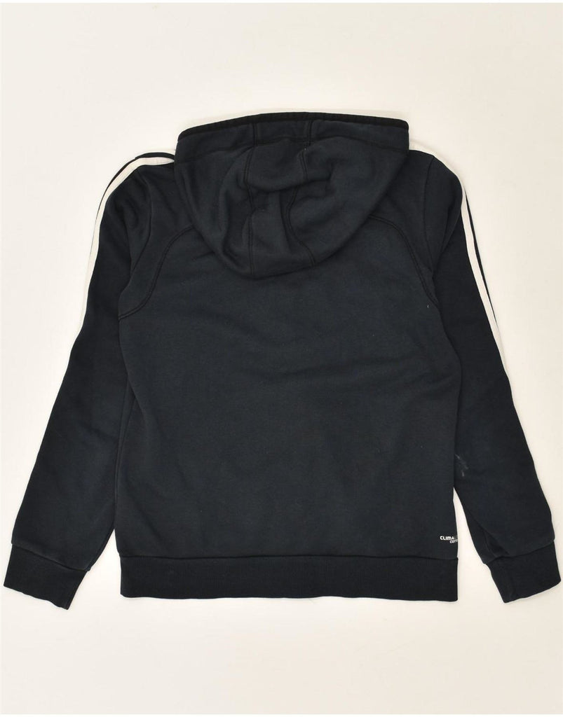 ADIDAS Womens Climalite Zip Hoodie Sweater UK 8/10 Small Navy Blue Cotton Vintage Adidas and Second-Hand Adidas from Messina Hembry 