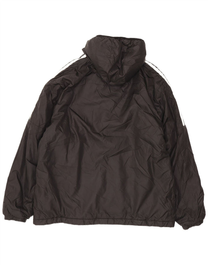 Adidas Mens Hooded Padded Jacket UK 42 XL Black Polyester