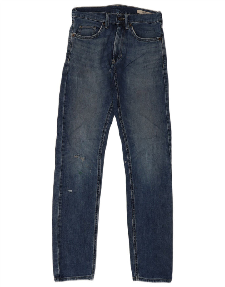 Marks & Spencer Mens Distressed Slim Jeans W28 L33 Blue Cotton