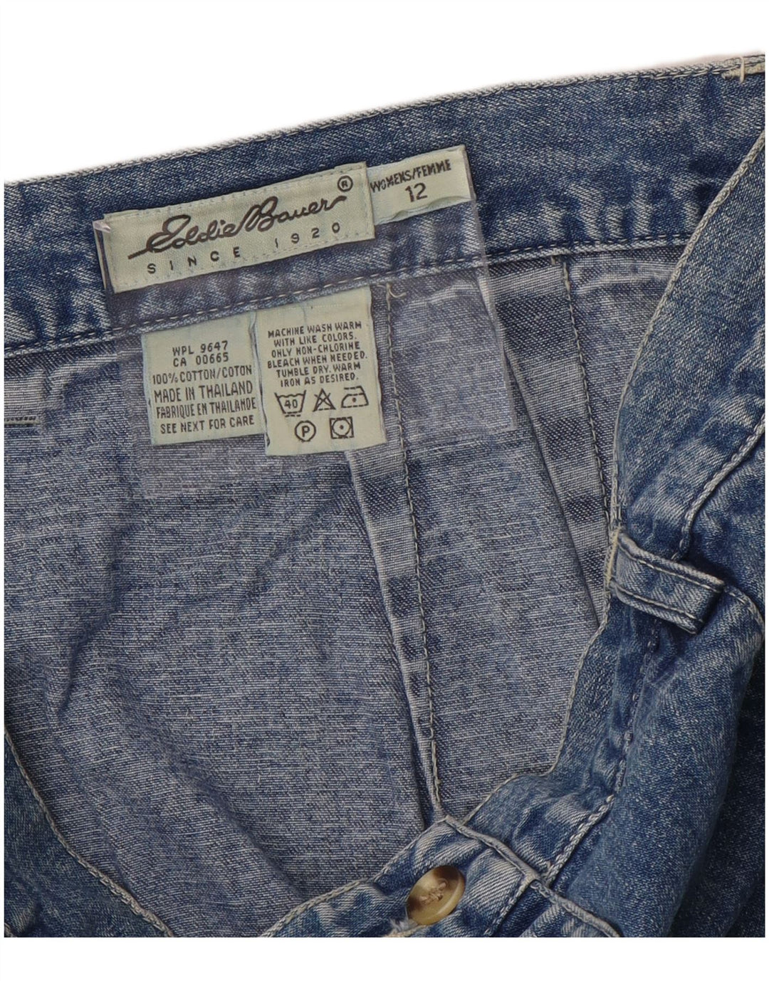 EDDIE BAUER Womens Denim Skirt US 12 Large W30  Blue Cotton